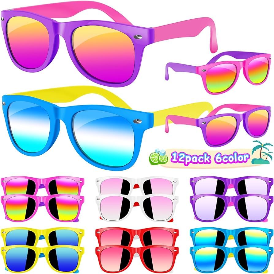 Kids sunglasses bulk, Kids Sunglasses Party Favor, 12Pack Neon Sunglasses with UV400 Protection f... | Amazon (US)