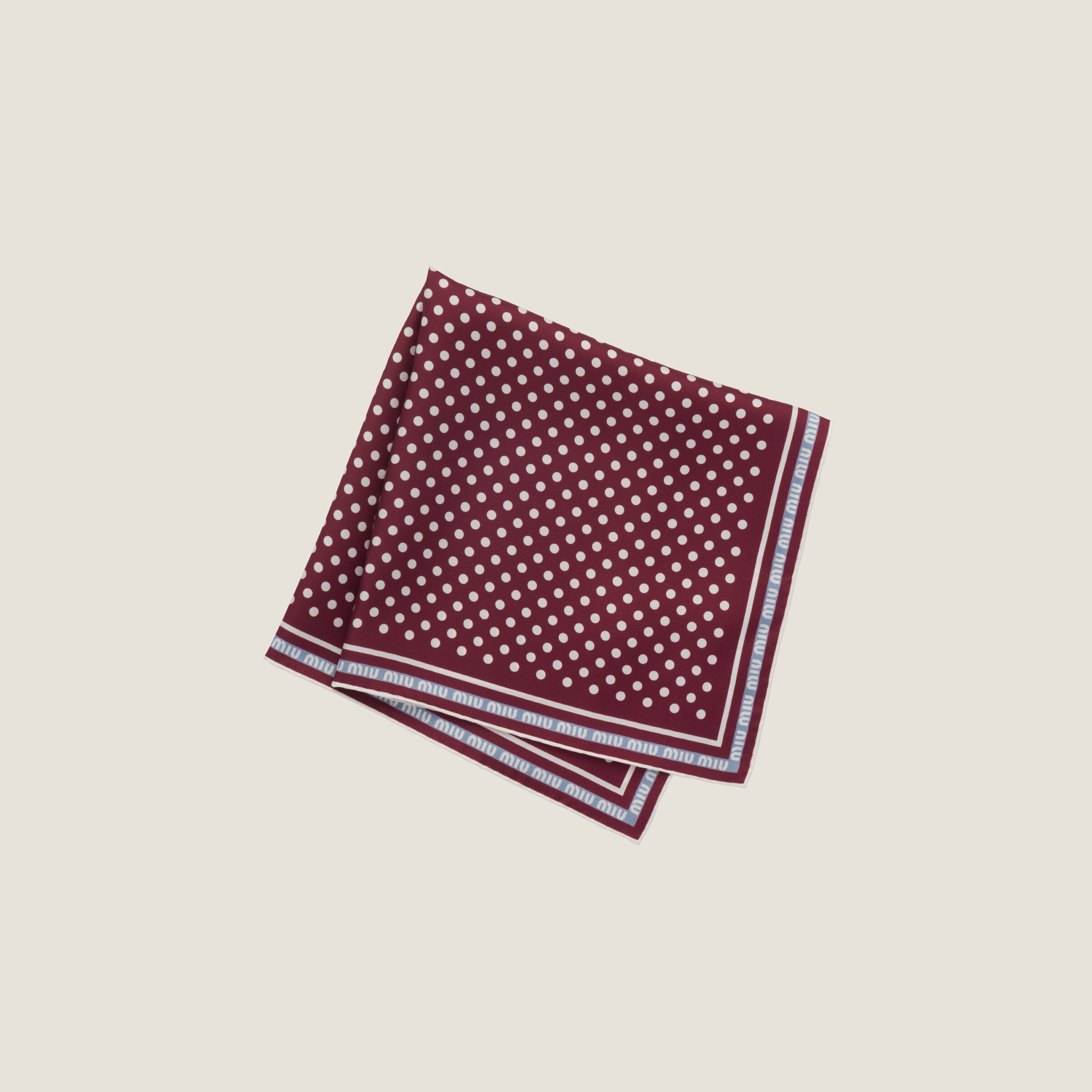 Blue/white Printed Twill Scarf | Miu Miu | Miu Miu UK