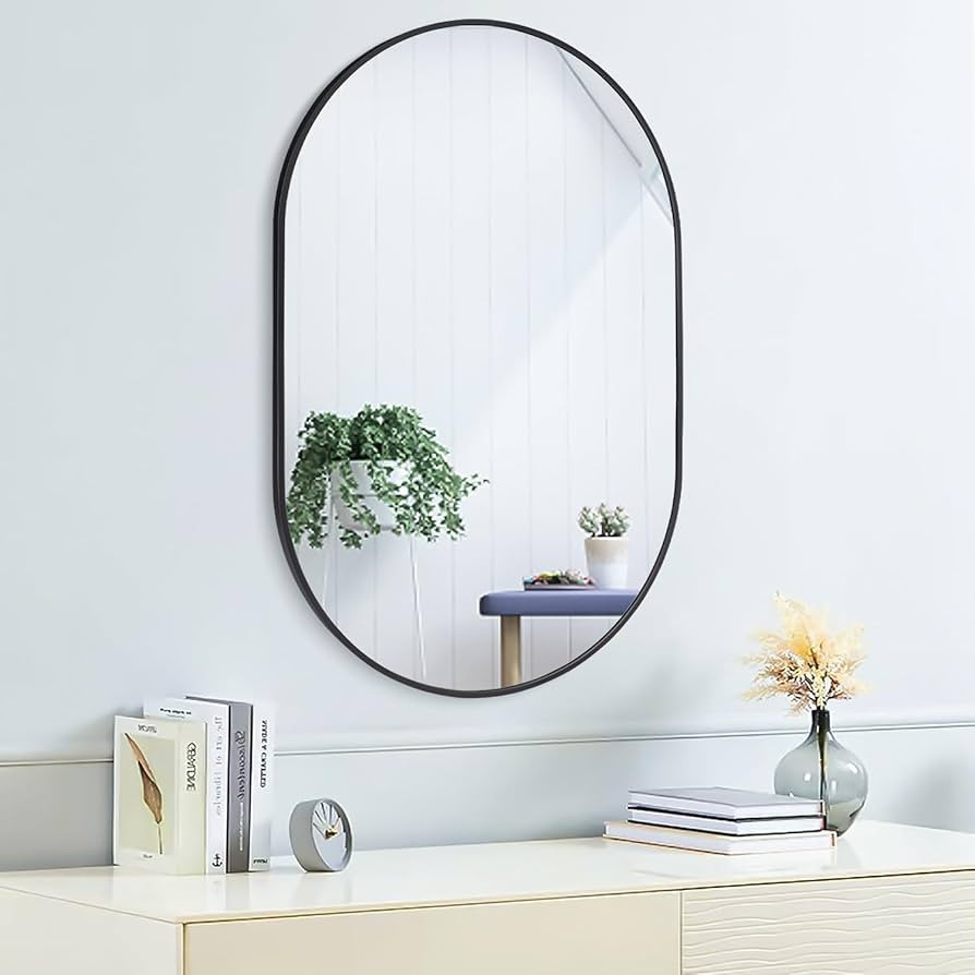 30x20 Mirror Runway Oval Wall Mounted Aluminum Alloy Metal Frame Rectangle Mirrors for Entryway B... | Amazon (US)