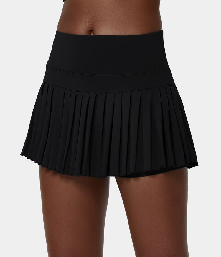 Mid Rise 2-in-1 Side Pocket Pleated Mini Tennis Skirt | HALARA