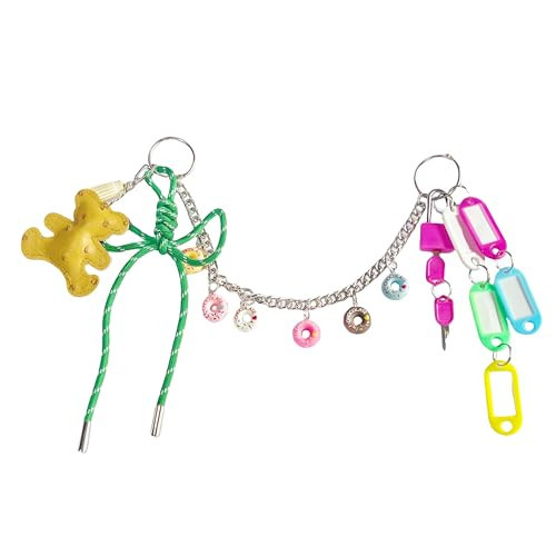 QTKJ Colorful Keychain, Bag Charm, Hand-Woven Nylon Rope Cute Key Chain, Aesthetic Keychain, Bag Accessories Charms for Handbag Backpack | Amazon (US)