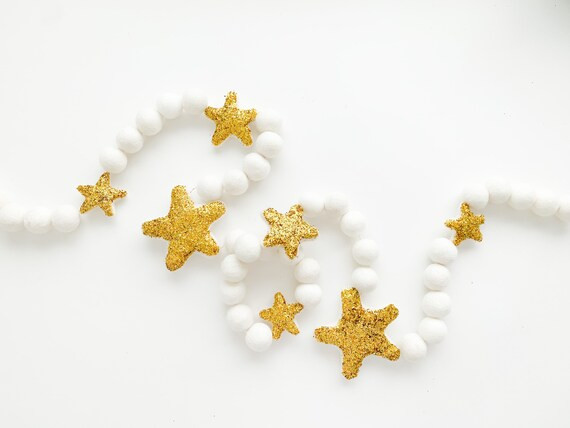 Glitter Star Felt Ball Garland, Bunting, Banner | Etsy (US)