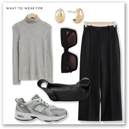 Running errands 👟

Smart casual, grey roll neck, & other stories, black tailored trousers, new balance trainers, bottega veneta sunglasses, transitional style 

#LTKSeasonal #LTKeurope #LTKstyletip