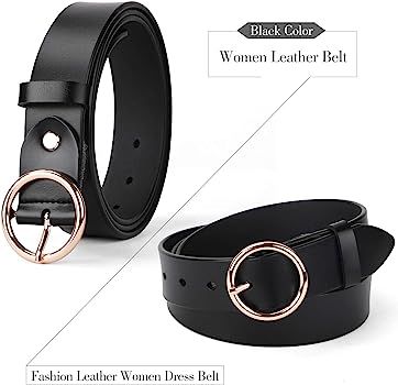 O ring Golden Buckle Fashion Women Leather Belts for Pants Jeans, Plus Size Waist Ladies Designer... | Amazon (US)