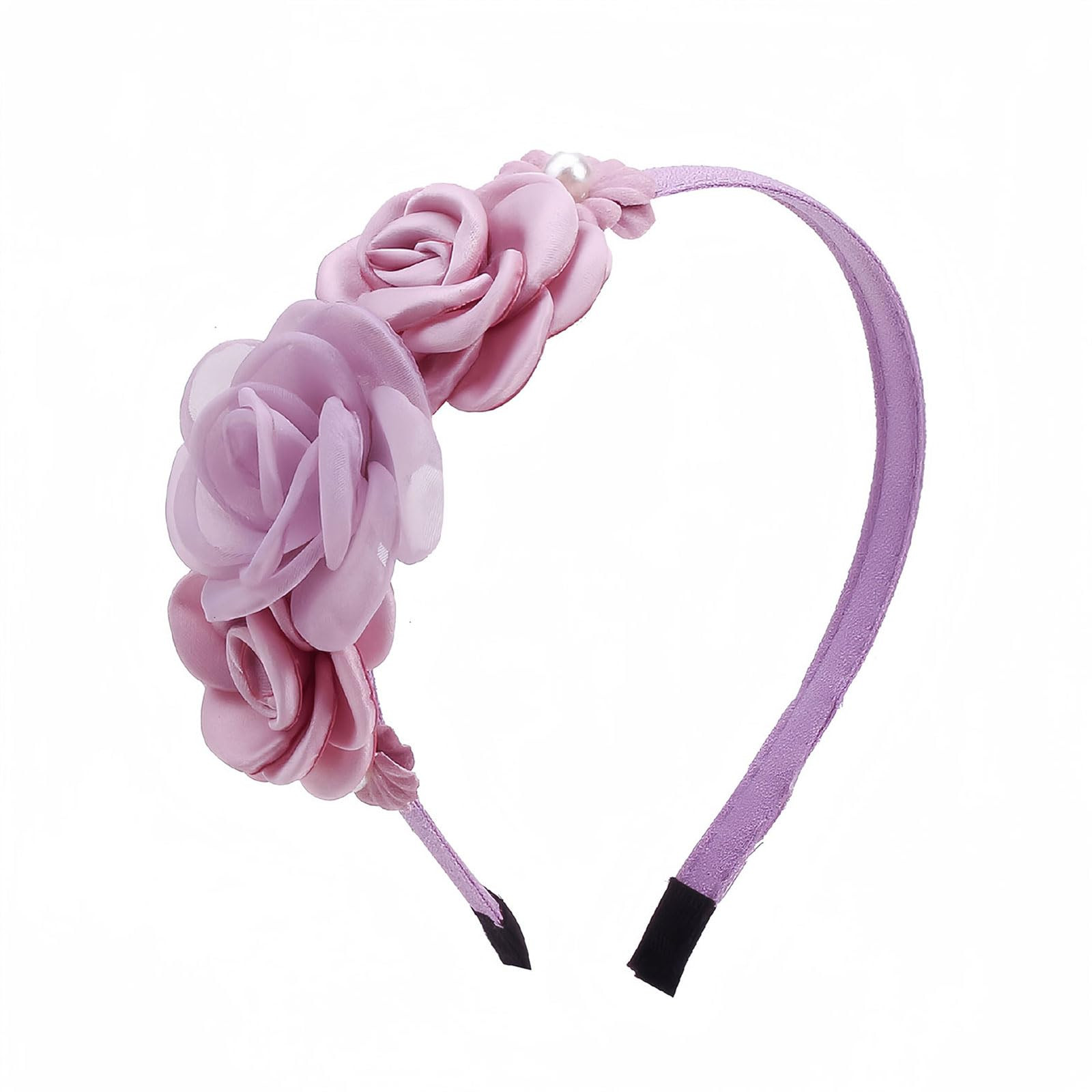 Flower Headband Purple Hair Accessories Elegant Floral Hair Bands Pearls Spring Summer Head Bands... | Amazon (US)