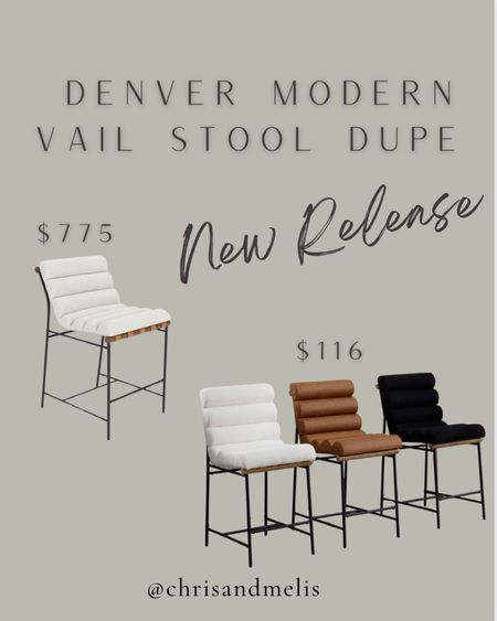 Newly released dupe for the Denver Modern Vail Counter Stool! Available in 3 color/fabrics and even a third of the price of the prior dupe! 

#LTKMostLoved #LTKsalealert #LTKhome