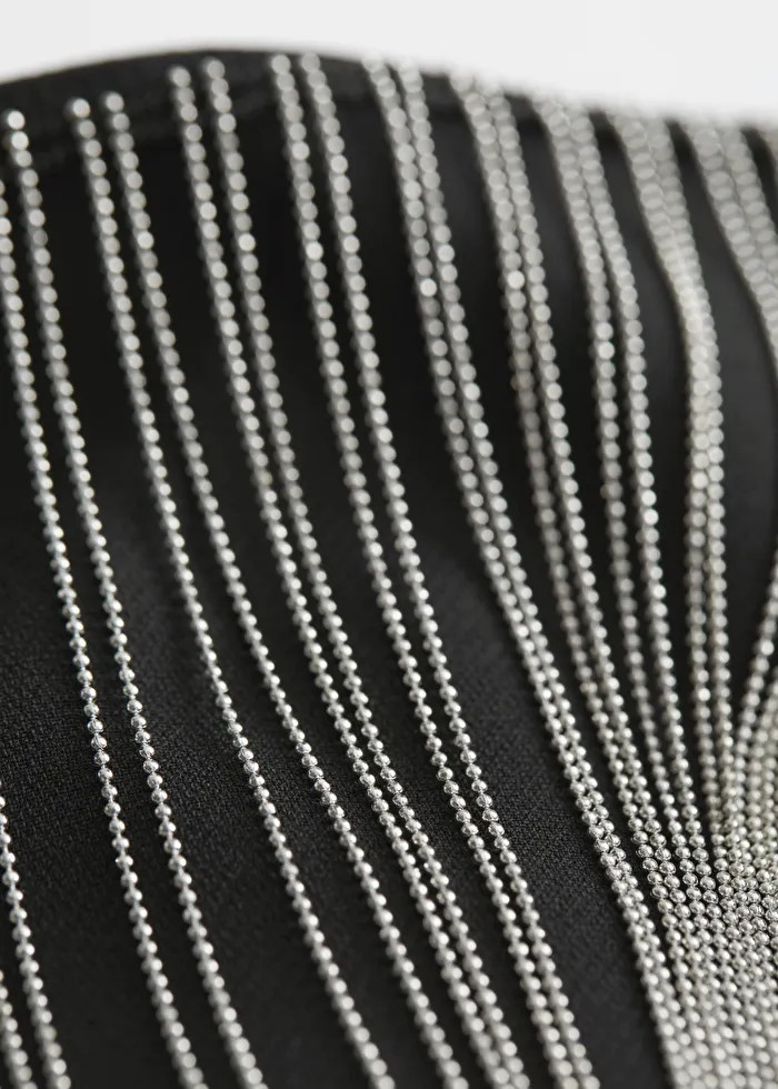 Fitted Rhinestone Fringed Crop Top | & Other Stories US