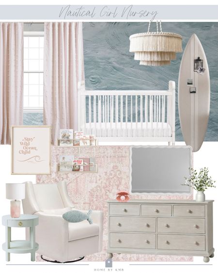 Ocean theme girls nursery! 💕 pink and blue nursery 

#LTKhome #LTKbump #LTKbaby