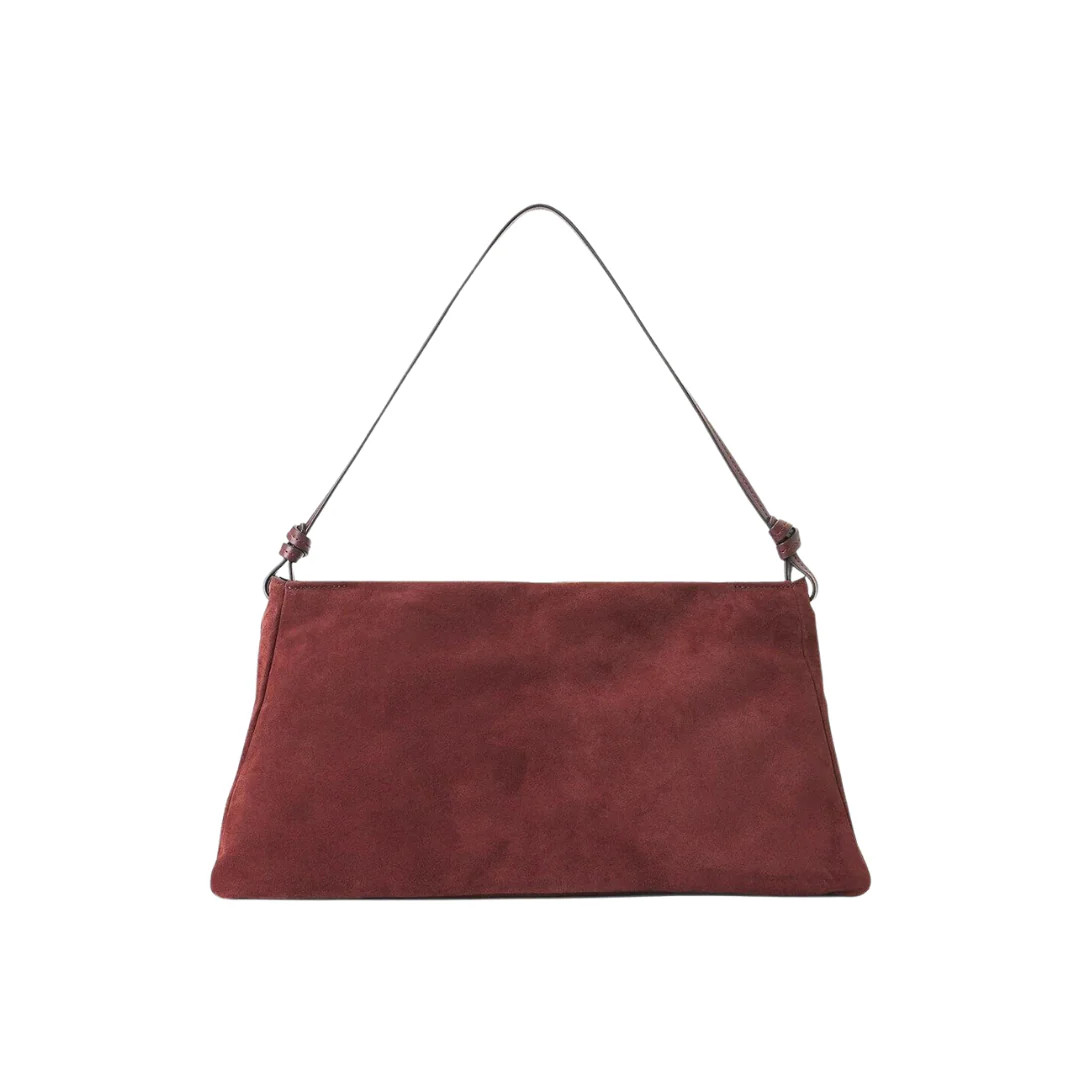 Vivi Shoulder Bag, Mahogany Suede | The Avenue