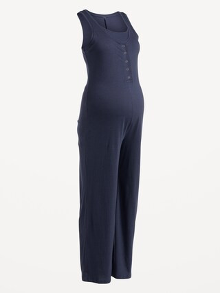 Maternity Sunday Sleep Sleeveless Nursing Pajama Jumpsuit | Old Navy (US)