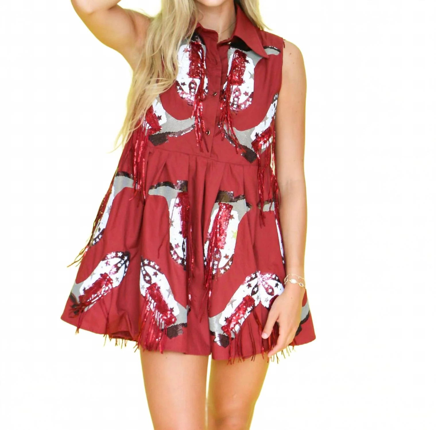 Boots Game Day Dress In Maroon | Shop Simon