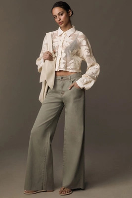 Fidelity Denim Ziggy Mid-Rise Wide-Leg Jeans | Anthropologie (US)