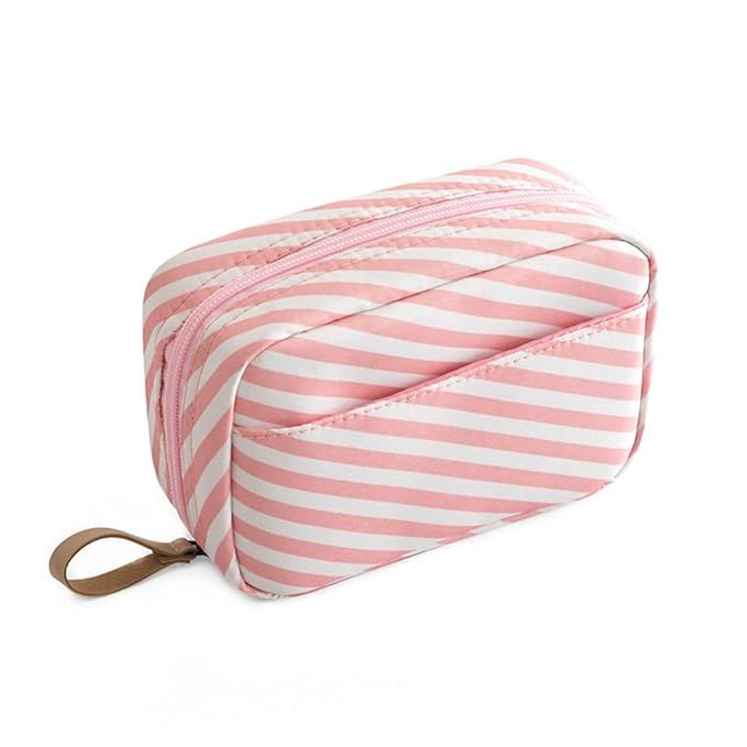 Makeup Bag Travel Cosmetic Bag Toiletry Bag Organizer Pouch Purse Travel Accessories,Pink | Amazon (US)