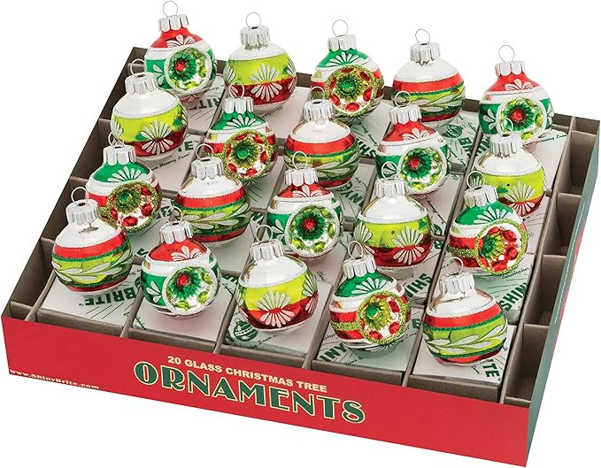 Shiny Brite Holiday Splendor 20 Count 1.25" Reflector & Decorated Rounds | Amazon (US)