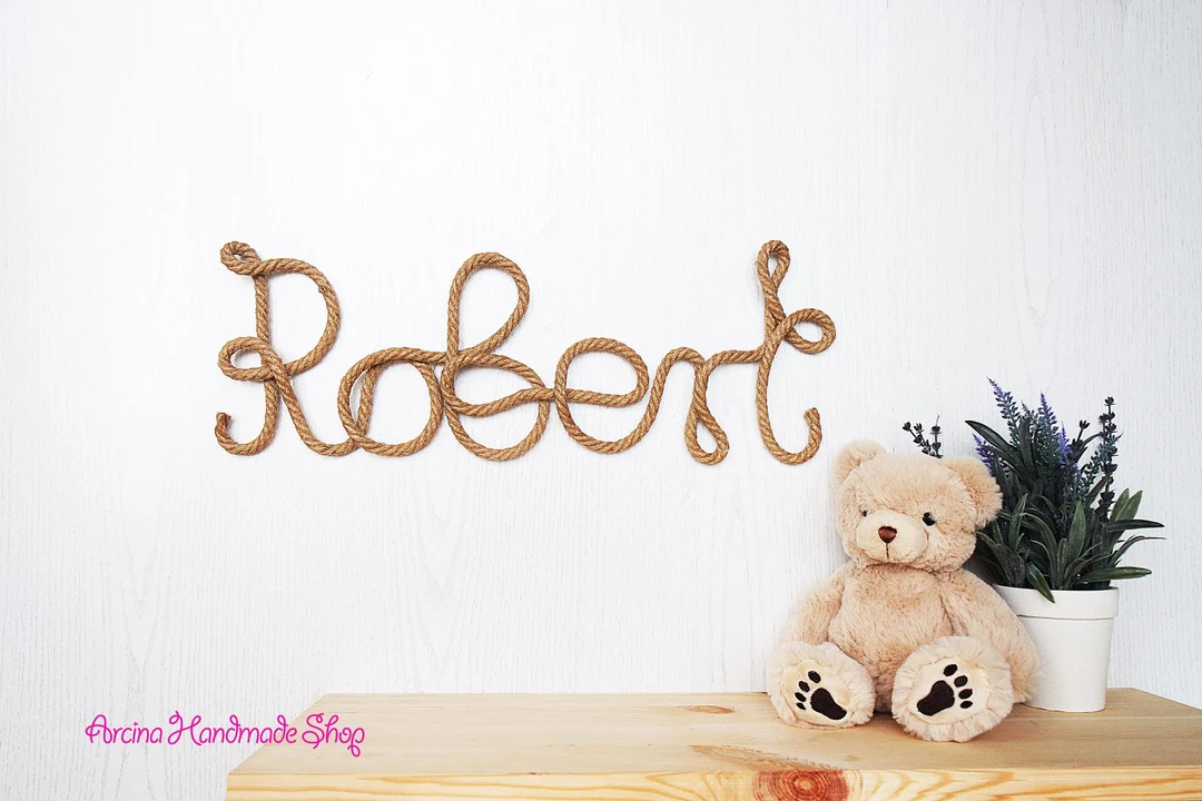 Rope Name Personalized Wall Letters, Wall Decor, Personalized Name Sign, Name Wall Decor, Name Wa... | Etsy (US)