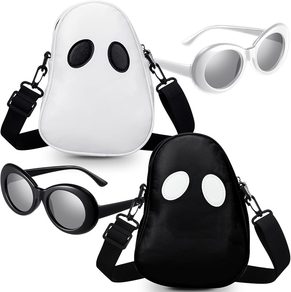 4 Set Ghost Bat Crossbody Bag with Eyeglasses Coffin Spider Web Purse Shoulder Bag Woman Hallowee... | Amazon (US)