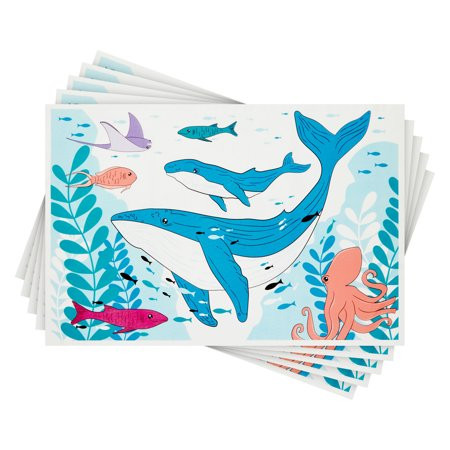 50 Pack Stick-On Disposable Placemats for Kids Under The Sea Fun Design 12 x 18 In | Walmart (US)