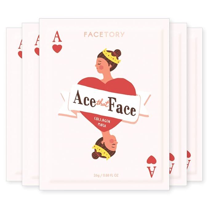 FaceTory Ace That Face Collagen Sheet Mask - Nourishing, Plumping, and Anti-Aging (Pack of 5) | Amazon (US)