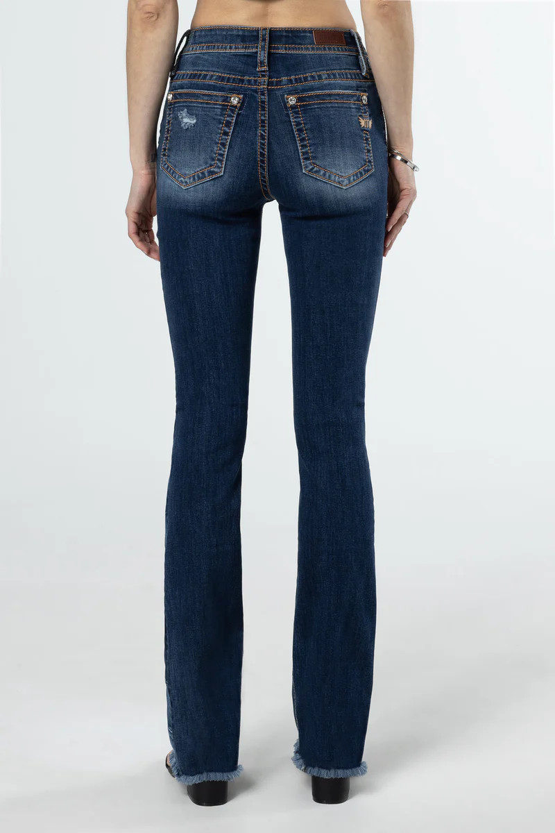 Frayed Panel Bootcut Jeans | Miss Me