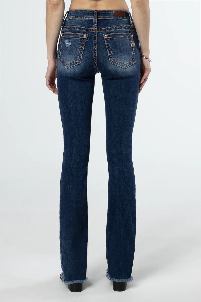 Frayed Panel Bootcut Jeans | Miss Me