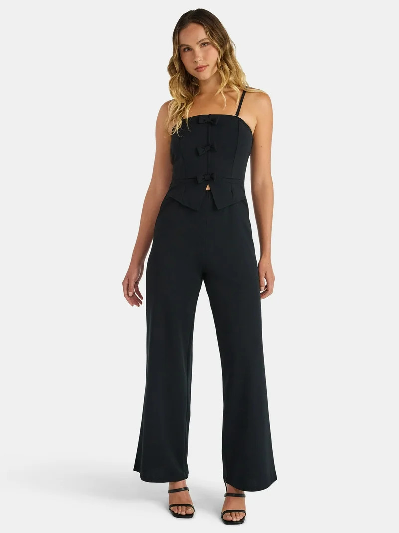 Madden NYC Women's Bow Jumpsuit, Sizes XXS-XXL | Walmart (US)