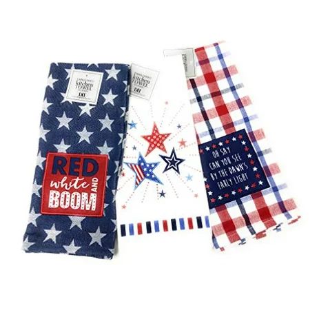 Design Imports DII Patriotic Red White and Blue Dishtowels Set of 3 | Walmart (US)