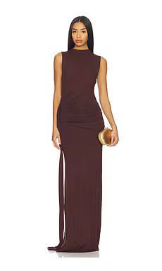 MORE TO COME Stacie Maxi Dress in Dark Brown from Revolve.com | Revolve Clothing (Global)