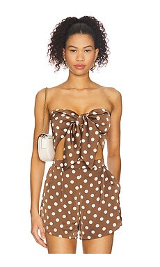 Maude Club Cali Top in Brown Dots from Revolve.com | Revolve Clothing (Global)