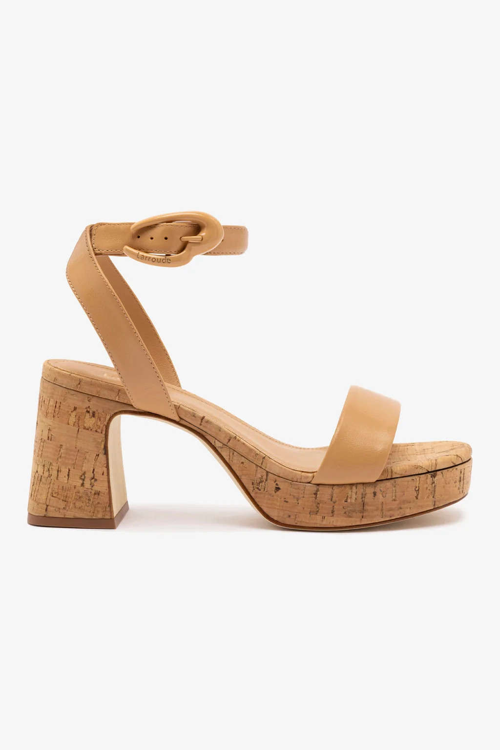 Dolly Verona Low Sandal In Tan Leather and Natural Cork | Larroude
