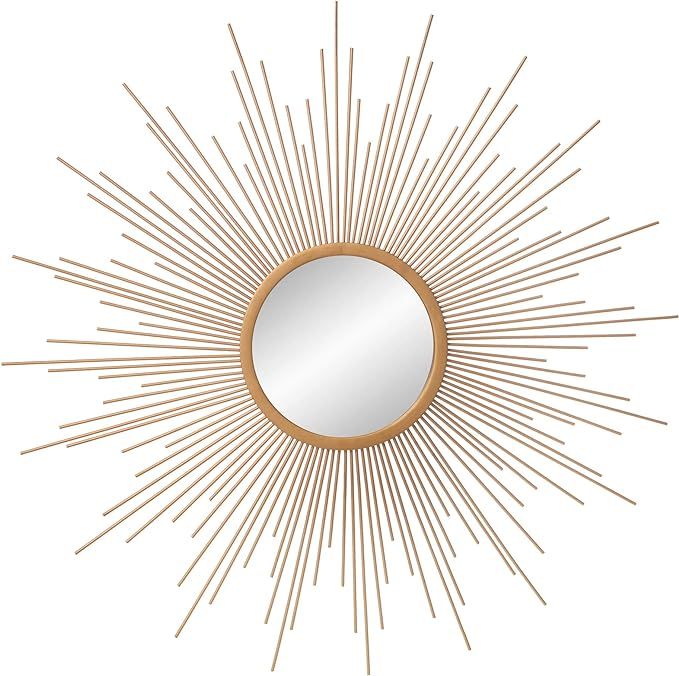 30" Gold Spoked Sunburst Wall Accent Mirror | Amazon (US)