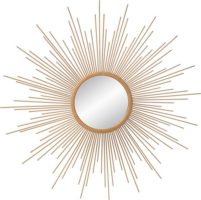 Patton Wall Decor 30" Gold Spoked Sunburst Wall Accent Mirror | Amazon (US)