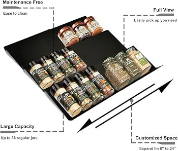 Artibear Expandable Drawer Spice Rack Organizer for 8" to 24" Kitchen Cabinets Drawer Tray Insert... | Amazon (US)