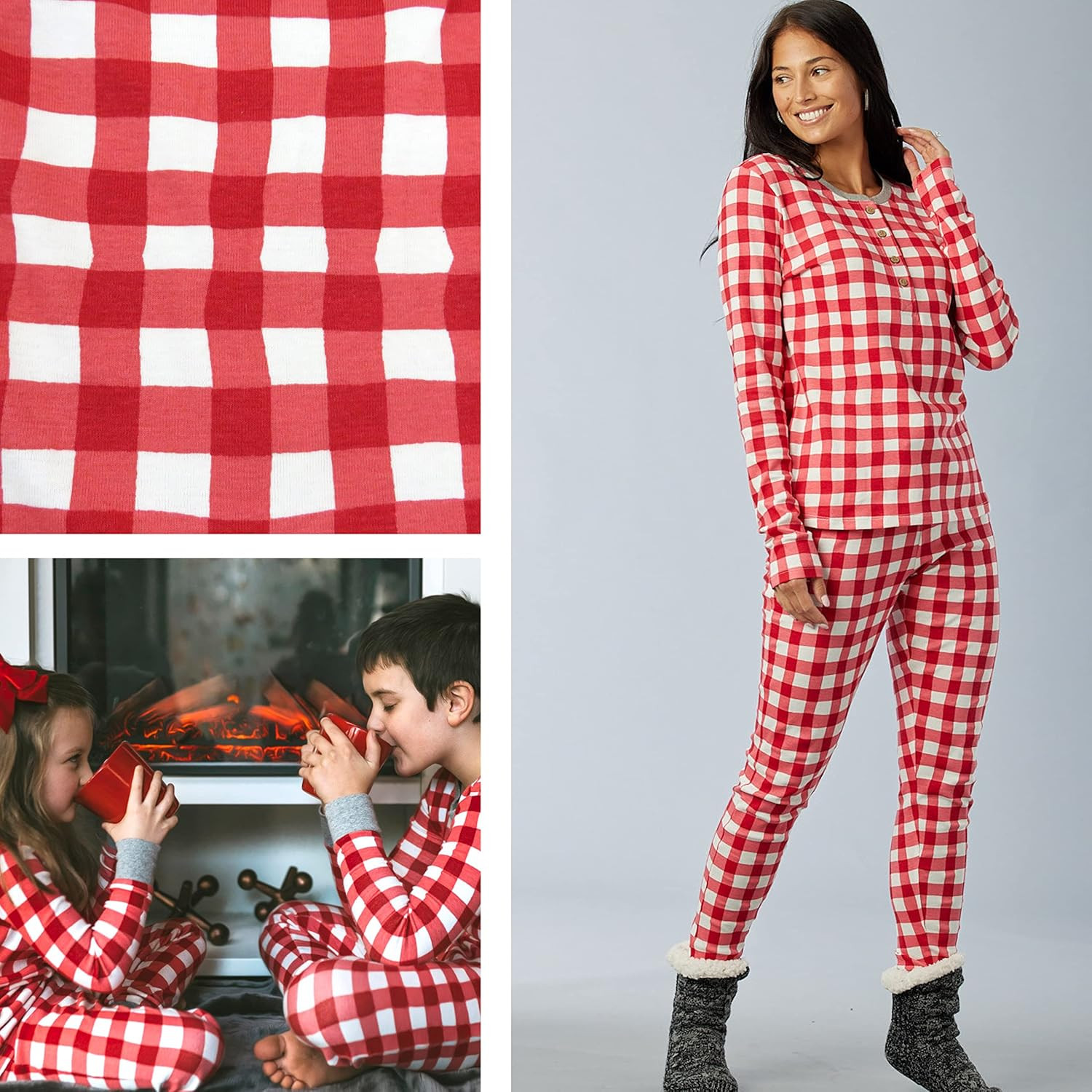 Amazon.com: HonestBaby Baby Kids Organic Cotton Holiday Family Jammies, Jumbo Fair Isle, 2-Piece ... | Amazon (US)