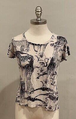 Madewell Black & White Safari Zebra T Shirt Sz XSMALL XS Giraffe Cheetah Linen  | eBay | eBay AU