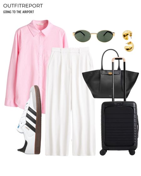 White trousers pink shirt black tote handbag adidas sneakers trainers 

#LTKitbag #LTKstyletip #LTKshoecrush
