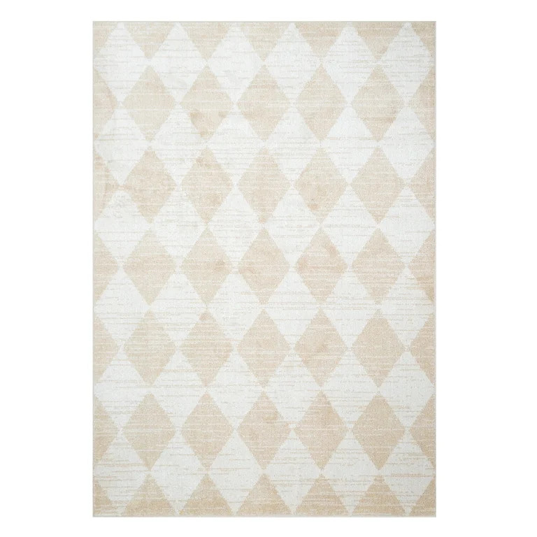 My Texas House Bronwyn 5'3" X 7' Beige Geometric Area Rug - Walmart.com | Walmart (US)