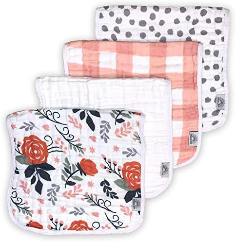 Muslin Burp Cloths - 4 Pack of Burp Rags, Burping Cloths, Burp Clothes - Large Absorbent Unisex S... | Amazon (US)