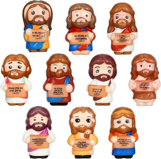 Sotiff 10 Pcs Easter Jesus Squishy Bulk 2.36 Inch Small PU Foam Jesus Stress Relief Figures Inspi... | Amazon (US)