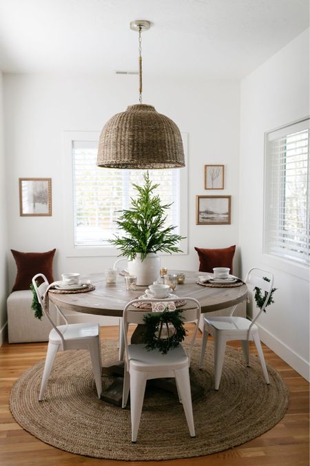 Dining room decor perfect for thanksgiving through Christmas!  Round table, round area rug, Amazon home. Target home  

#LTKHoliday #LTKfindsunder100 #LTKhome