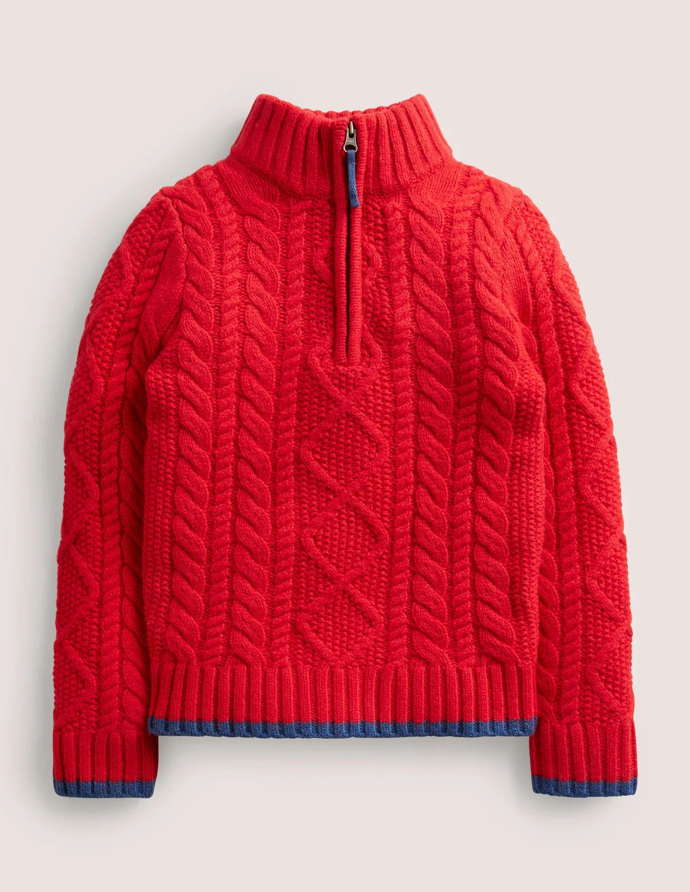 Cable Half Zip Jumper - Rockabilly Red Cable | Boden (US)