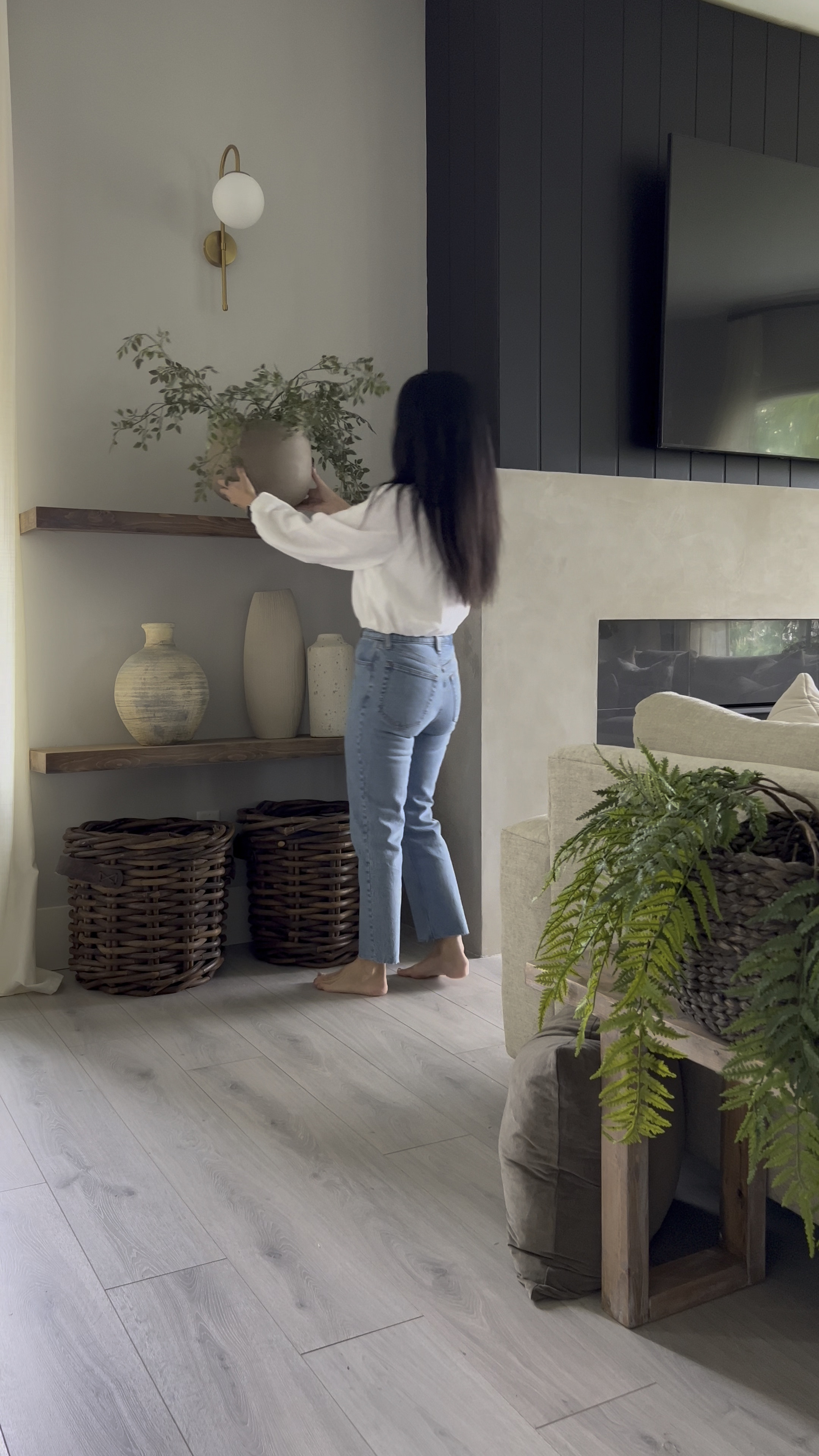 Styling my living room shelves: 
My shelves that flank the fireplace: similar items and colors for a cohesive look! 
Modern organic home decor 

#LTKFind #LTKhome #LTKGiftGuide