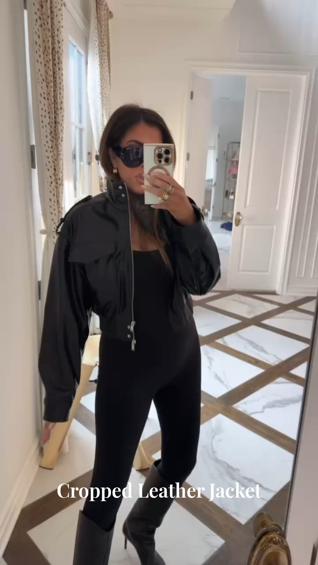 I am wearing a size small in bodysuit and cropped leather jacket! 

Zara finds, Zara fashion, Cropped leather jacket, Black leather jacket, Black bodysuit, Sunglasses, Wintef fashion, Emily Ann Gemma

#LTKootd #LTKSeasonal #LTKmomlife