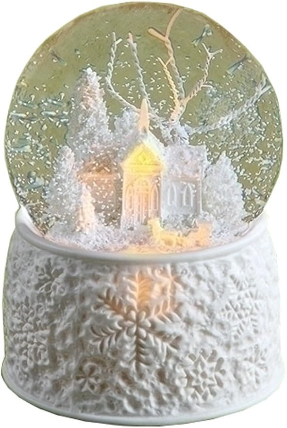 Roman 6" LED Porcelain Church with Sleigh Dome Battery Operated Without Batteries 100M Plays Firs... | Amazon (US)