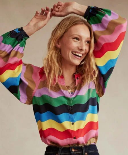 Stunning blouse!!! Pretty workwear cool rainbow fun playful work outfits inspiration - sizes 6-22 

#LTKworkwear #LTKstyletip #LTKplussize