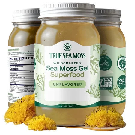 TrueSeaMoss Wildcrafted Irish Sea Moss Gel – Original, 1 Pack, Natural Seamoss – 16 fl oz Flavored Seaweed Snack | Walmart (US)