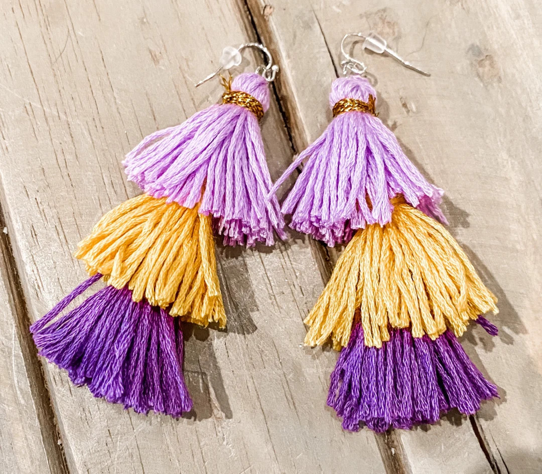 LSU / SEC College Spirit Tassel Earrings / Gifts for Her / Sorority Gifts - Etsy | Etsy (US)