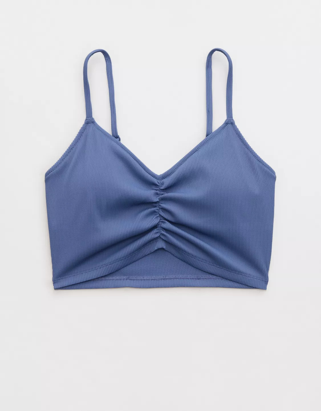 Aerie Ruched Longline Scoop Bikini Top | Aerie
