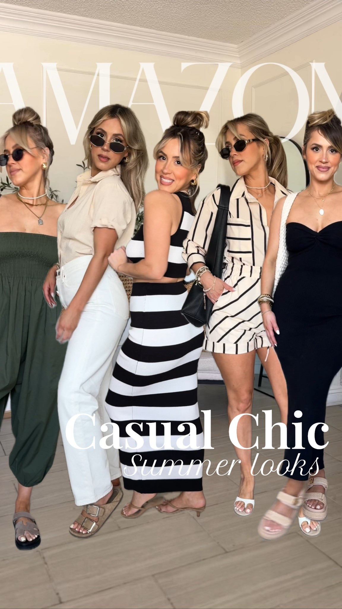 @amazon casual chic summer looks 😍

Look 1: small in set (great stretch)
Look 2: size 28 in Levi's + small in HOTOUCH button up 
Look 3: Green jumpsuit is one size regular length 
Look 4: small in SDENCIN midi dresses
Look 5: small in striped short set 

#LTKStyleTip #LTKFindsUnder50 #LTKU