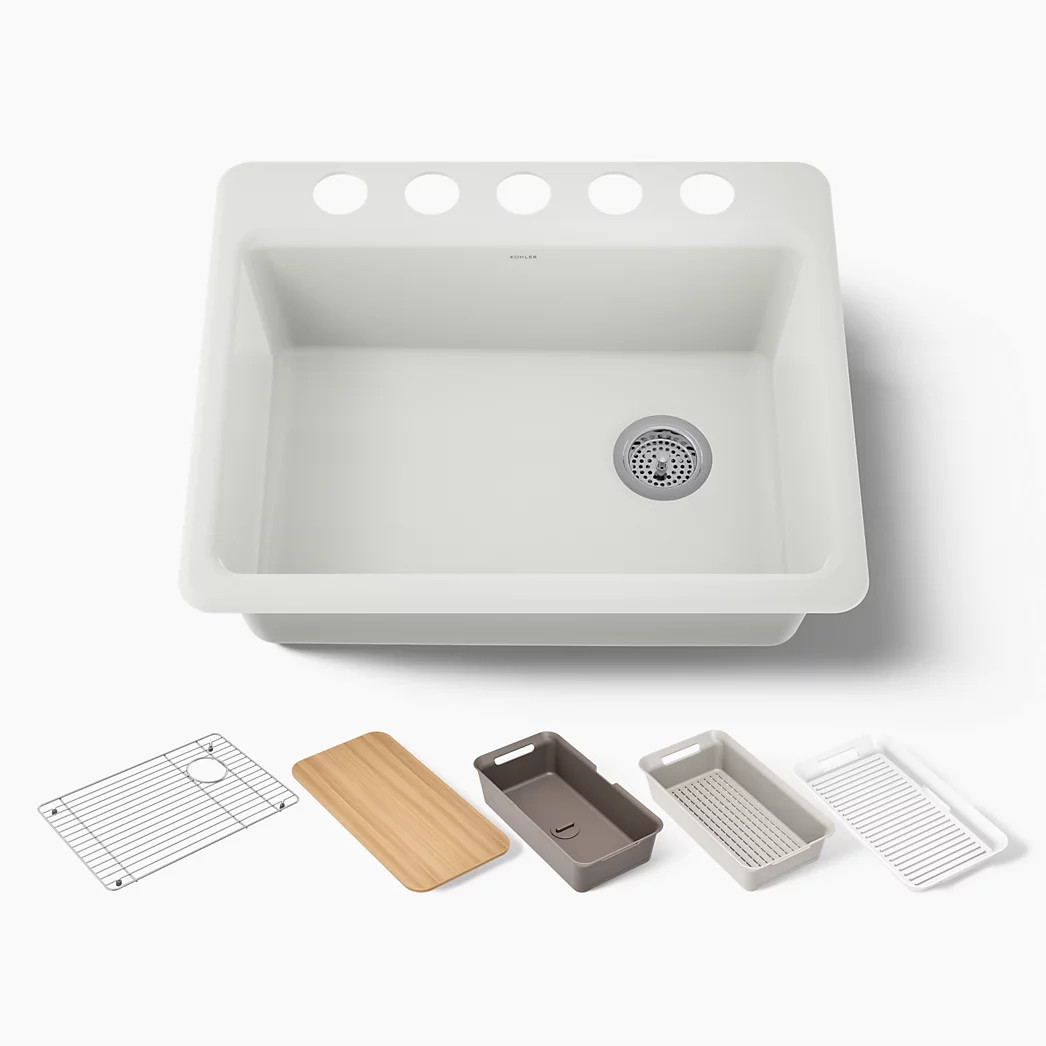 27" undermount single-bowl workstation kitchen sink | Kohler