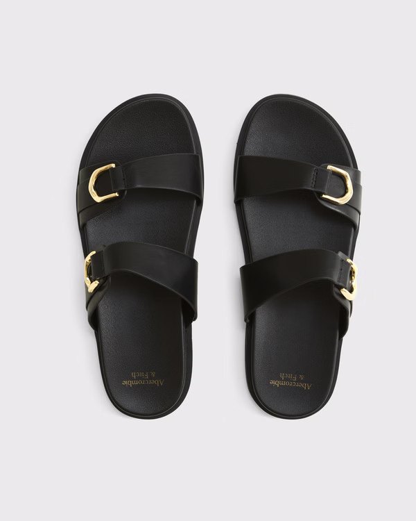 Women's Double-Strap Hardware Sandals | Women's Swimwear | Abercrombie.com | Abercrombie & Fitch (US)